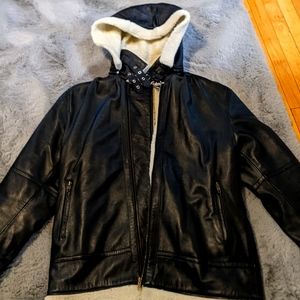 Black Leather Shearling Jacket